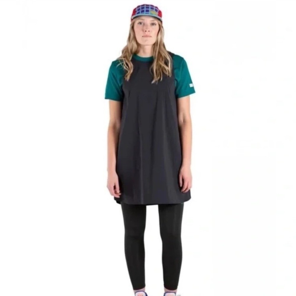 Topo Designs Womens Global Sleeveless Nylon Dress Small Black Pockets Travel NEW
